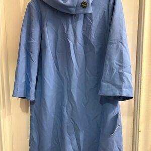 Tahari Light Blue Hooded Cape